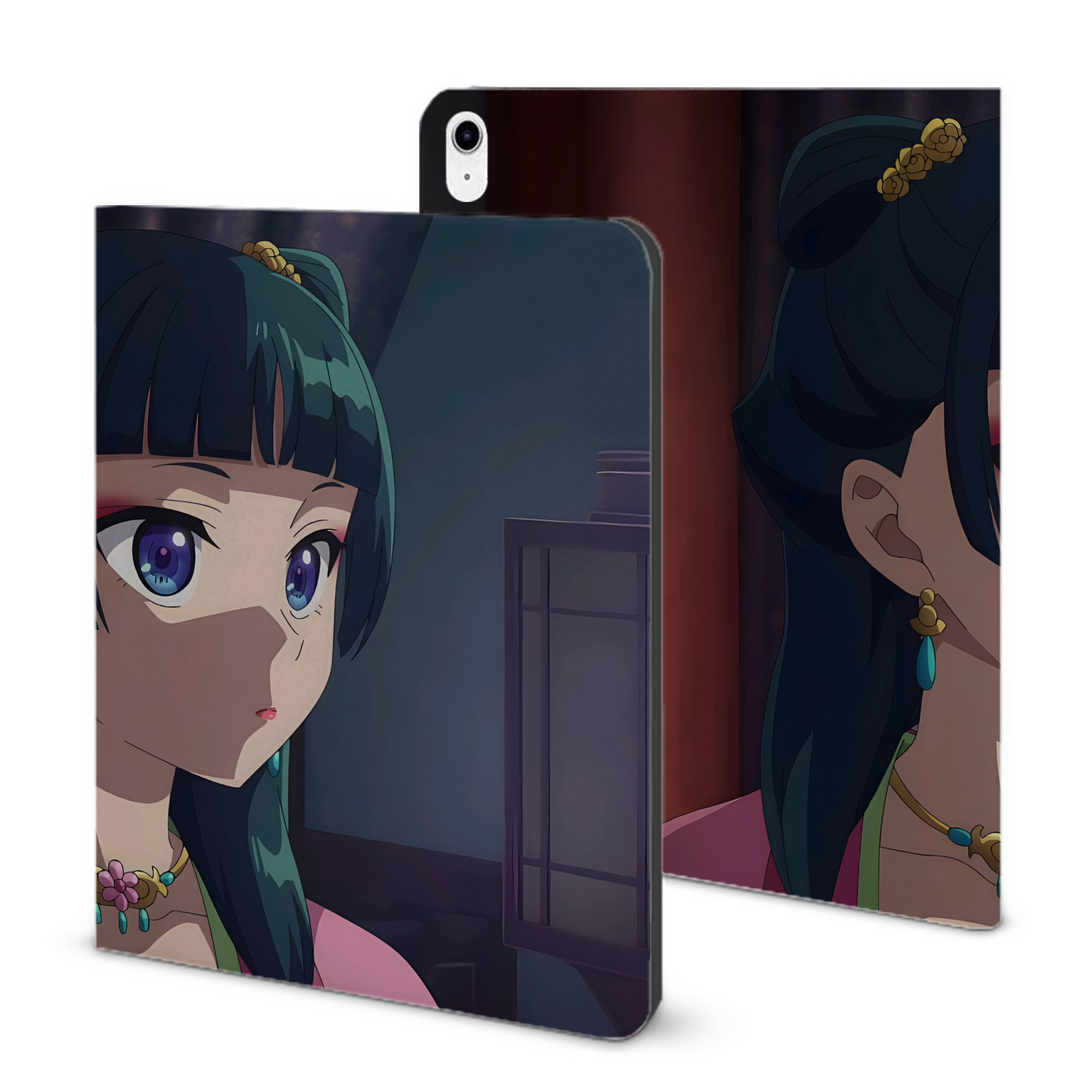 （画像用） 薬屋のひとりごと The Apothecary Diaries IPad ケース ブック型 PUレザー TPU 耐衝撃 軽量 薄型 ペン収納なし 全面保護 IPad 各モデル対応